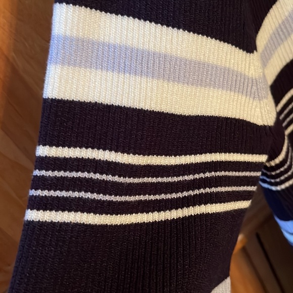 Calvin Klein NWT striped Navy, cream and light blue cardigan XL - Picture 6 of 7